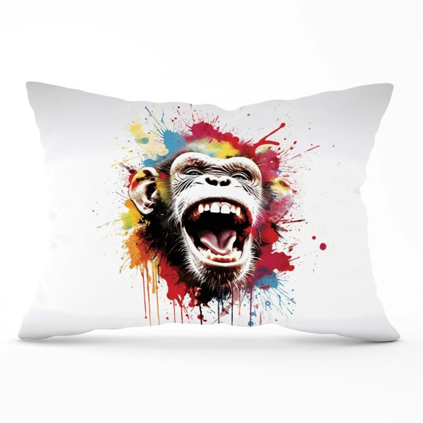 Warren Reed Coloured Splashart Crazy Monkey Face Cushions