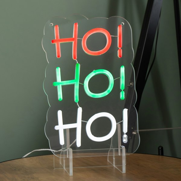 Samuel Alexander 29cm Light up Hanging or Freestanding Christmas Ho Ho Ho Neon Sign