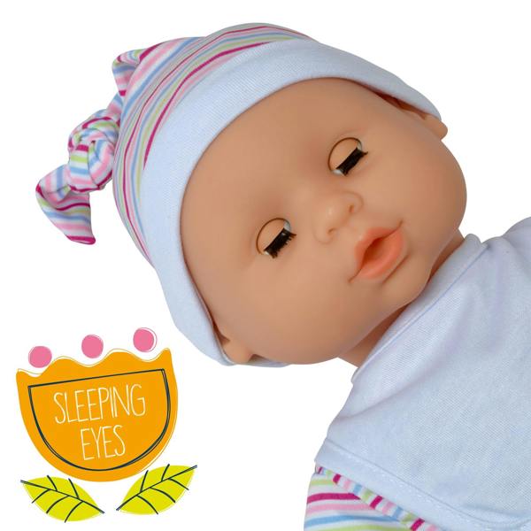 Dolls World Baby Babble 38cm Soft Bodied Doll With 16 Sounds - For ages 18 months+