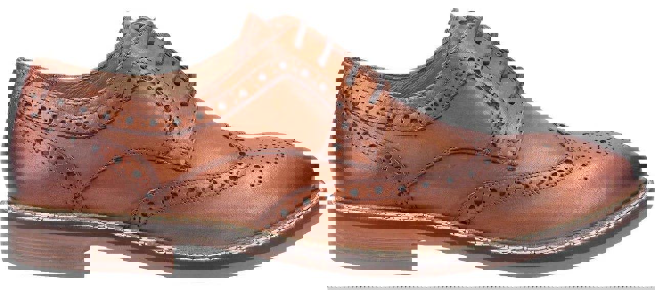 Hush Puppies Bryson Mens Wing Tip Brogue Smart Leather Lace Up Shoes