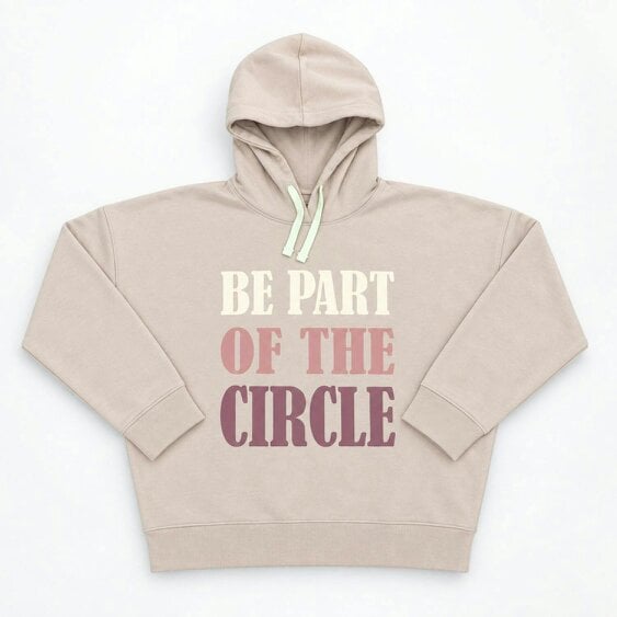 Onomato! Women's 100% Cotton Hoodie Be Part of the Circle Size 2XL Lilac