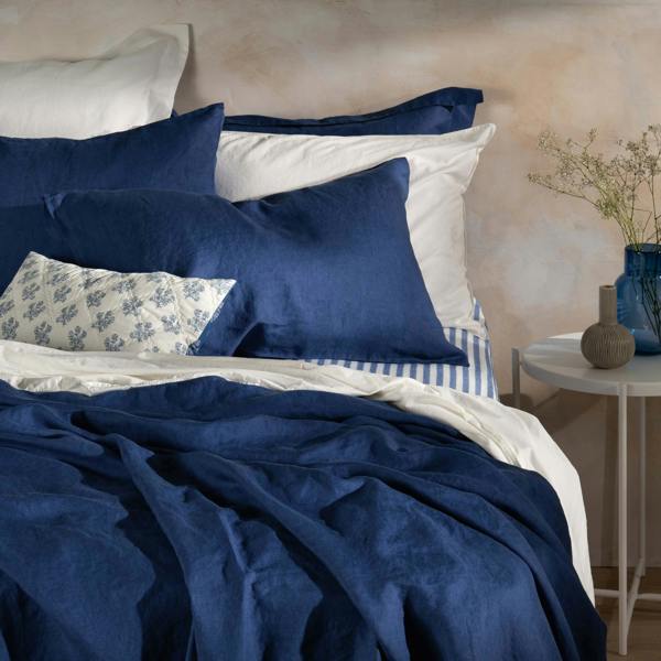 Soak&Sleep Mediterranean Blue French Linen Duvet Cover