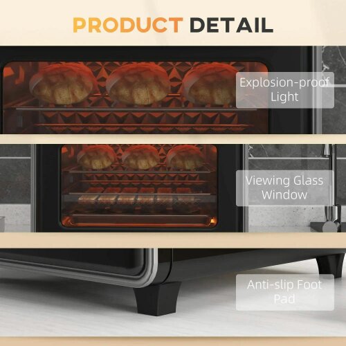 Bobobiy 20L 90-230℃ Mini Convection Oven, with Air Fry Function - Black