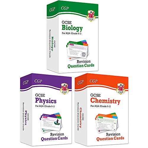 GCSE 9-1 AQA Revision Question Cards 3 Books Collection Set (Biology, Physics, Chemistry)