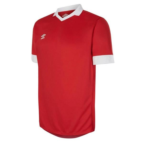 Umbro Kids Tempest Short-Sleeved Jersey - Vermillion/White
