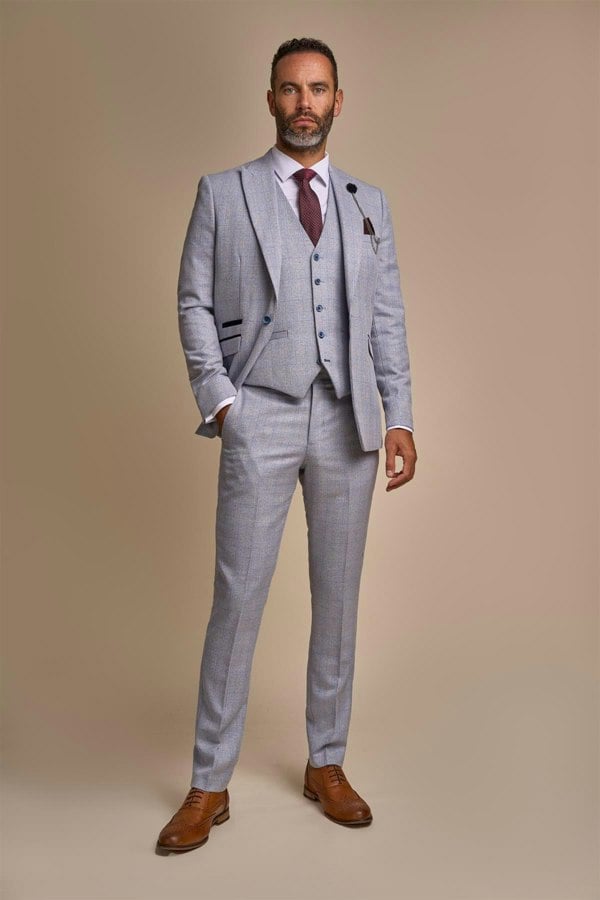 Caridi Sky Three Piece Suit Front