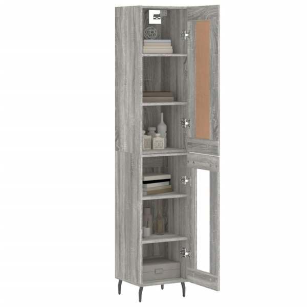Berkfield Highboard Grey Sonoma 34.5x34x180 cm Engineered Wood