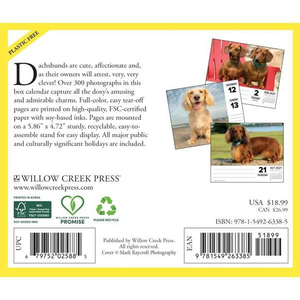 Just Dachshunds Desk Calendar 2027, Desk Calendars, Day To View, Dogs, Gift