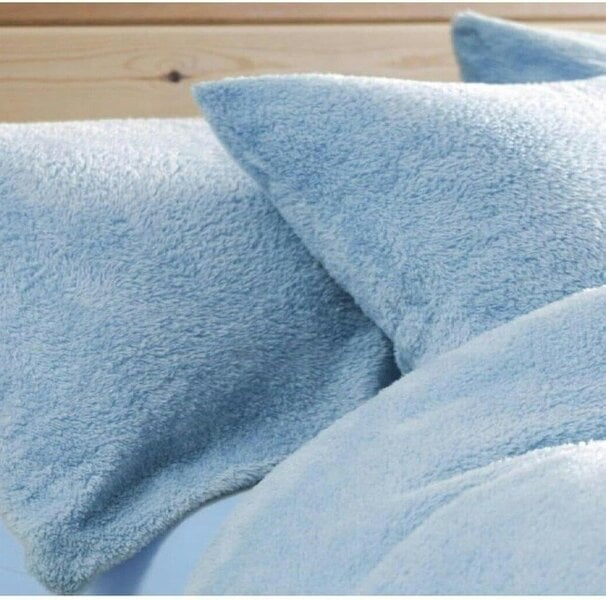 Night Zone Teddy Bear Fleece Pillowcases Pair – Soft Warm Plush Pillow Covers - Blue