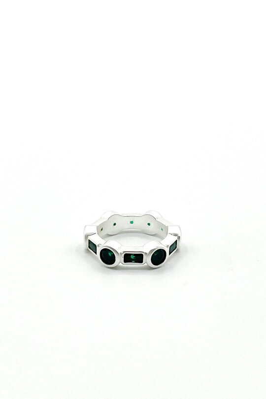 SVNX The 'Knox' Ring in Silver and Green