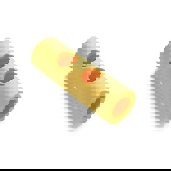 Yellow comfy noodle connector toy with three chew holes