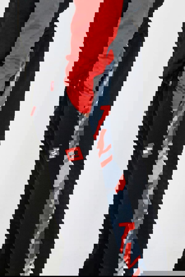 Beat Boyz Club Screen Zip Through Hoodie and Jogger Set - Red Geo