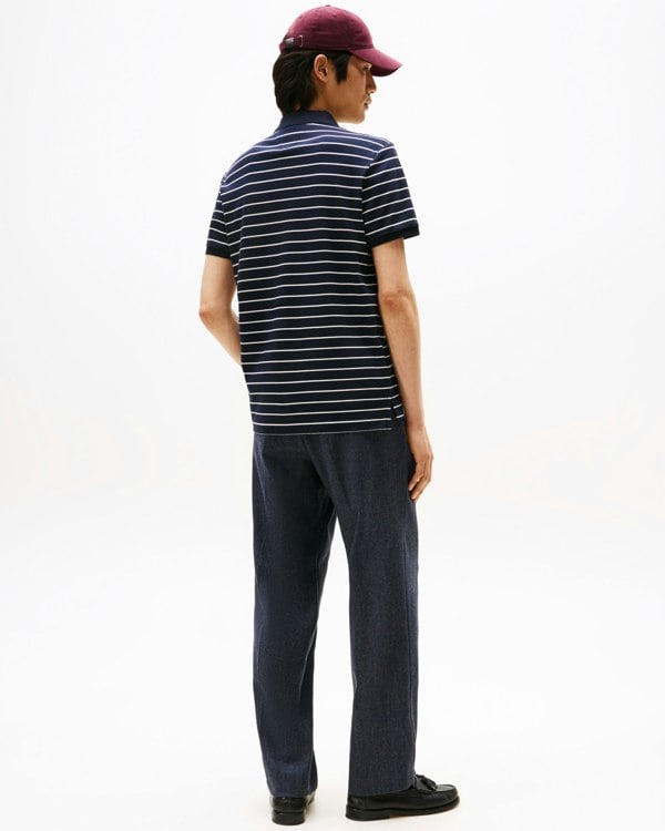 Tommy Hilfiger Liquid Cotton Regular Fit Mens Polo - Desert Sky/Ivory Petal