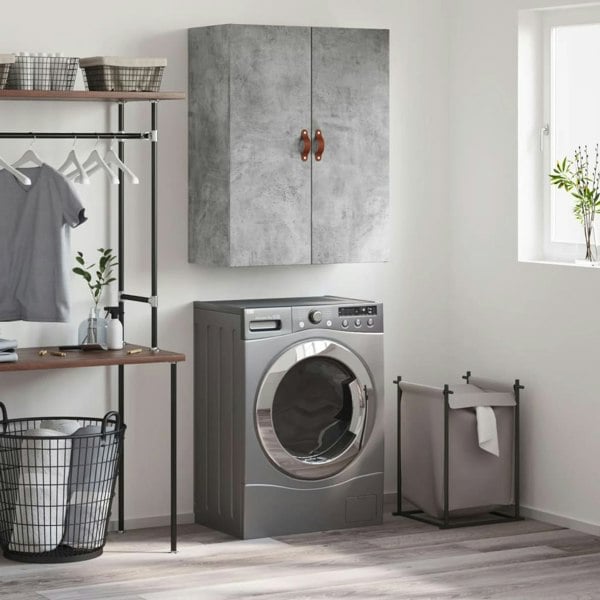 Berkfield Wall Mounted Cabinet Concrete Grey 69.5x34x90 cm
