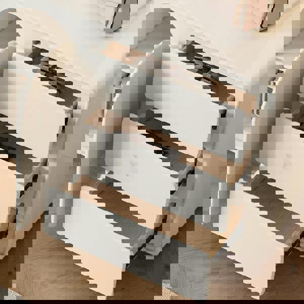 Weilai Concept Zenith Dressing Table With Sideboard & LED Mirror, Cream