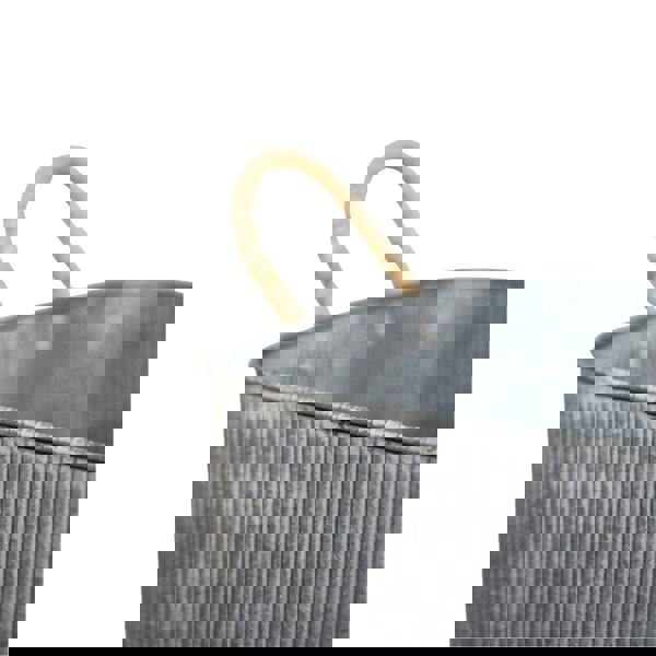 Ivyline Outdoor Galvanised Rope Handle Square Planter Set of Two