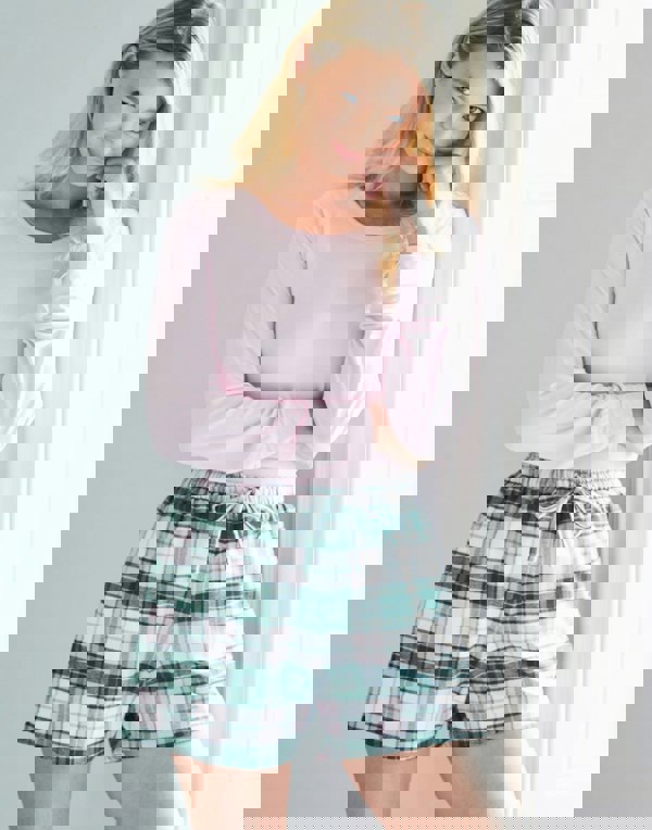 British Boxers Women's Brushed Cotton Sleep Shorts – Burnet Rose Tartan