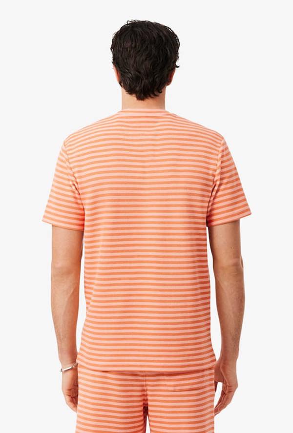 Lacoste Textured Striped Cotton T-Shirt