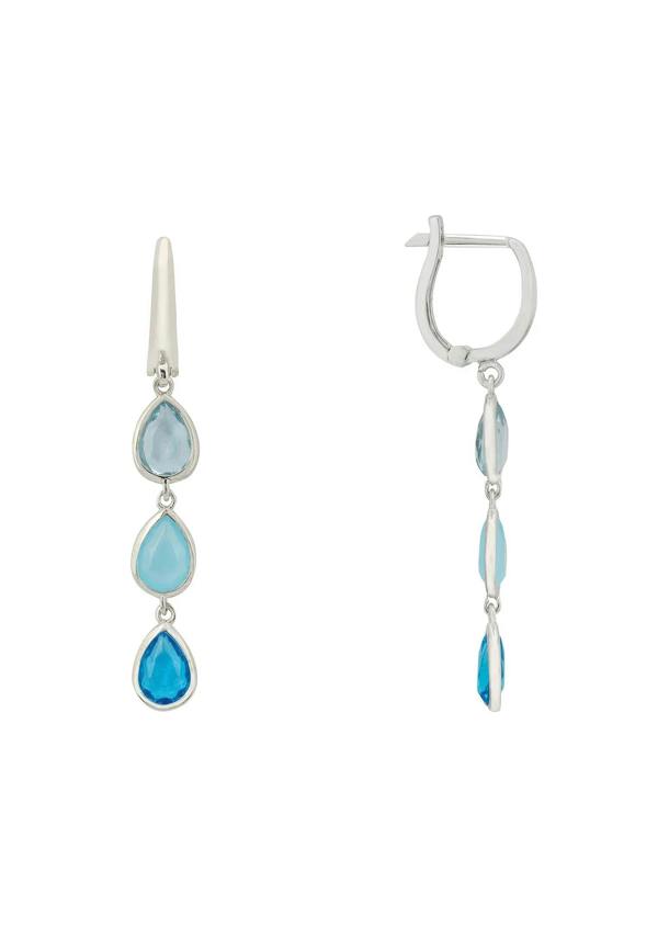 Latelita Sardinia Triple Teardrop Earrings Silver The Blues