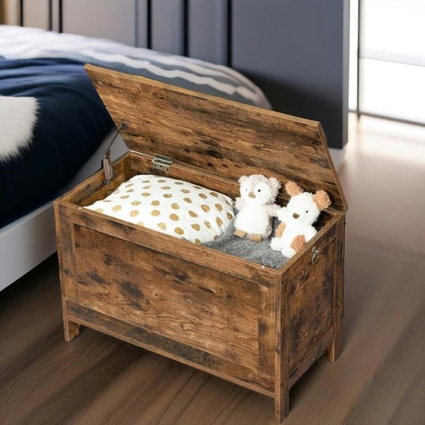 Rafaelo Mobilia Wooden Large Storage Box with Lid