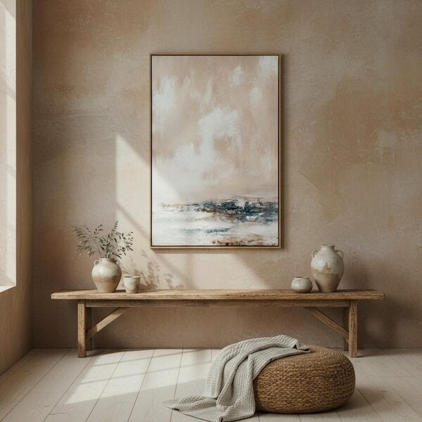 Wyld Haus Metsovo Abstract Landscape Hand Painted Canvas In Frame