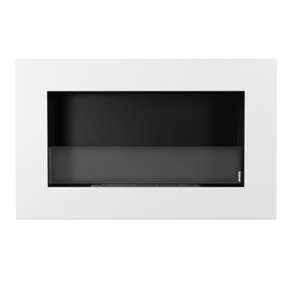BIOFireplacesGMT Bioethanol Fireplace Wall Mounted 650x400 White Matt with Glass Ventless