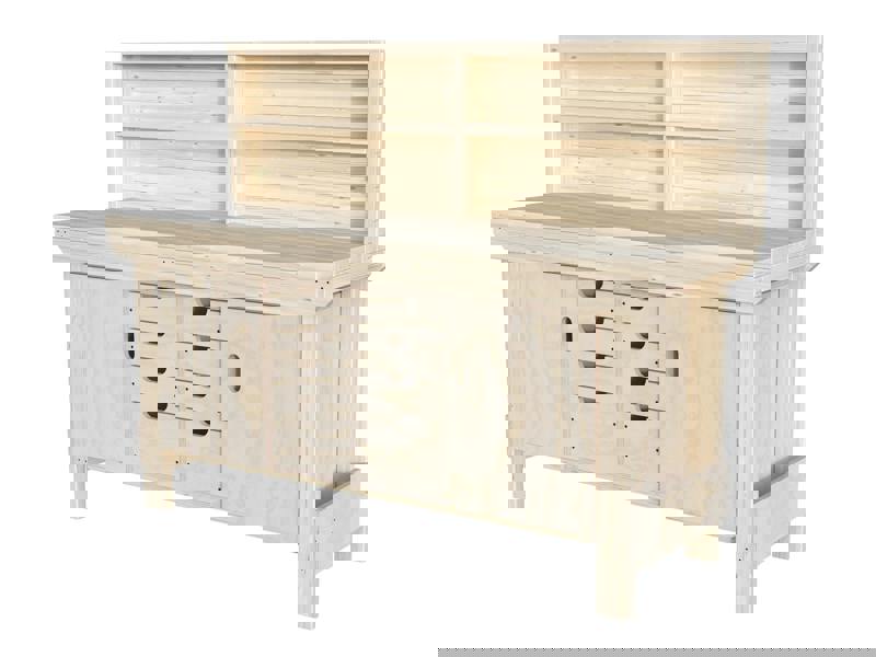 Acorn Heavy-Duty Cupboard Workbench (V.6) – Sturdy Wooden Workbench with Two Cupboards, One on Each side, Multiple Drawers, and Optional Back Panel or Pegboard, Ideal for Garages, Workshops, and Sheds