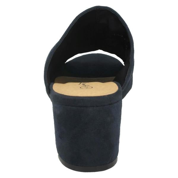 Anne Michelle Ladies Anne Michelle Mid Heel Rouched Vamp Mules