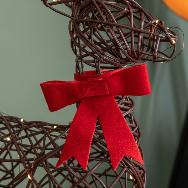 Samuel Alexander 60cm Battery Operated Light up Christmas Reindeer with Red Bow & Warm White LEDs