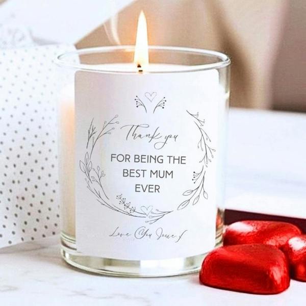 Aye Do Gifts Personalised Thank you For Being The Best Mum Ever Candle Gift Set | Birthday