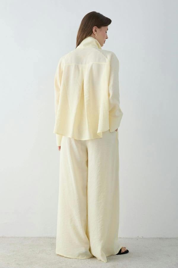 2-Piece High Neck Long Sleeve Wide Leg Trouser Co-ord