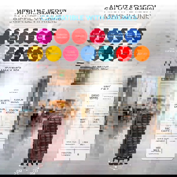 Flight Knight 55x35x20cm Hard Case Bubble Carry On Suitcase - 100+ Airline Approved