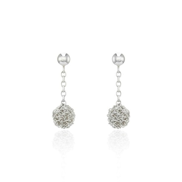 Aelita Jewellery Classic Small Hand Crocheted Fine Silver Round Earrings