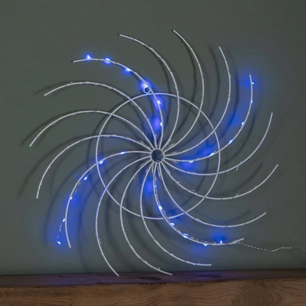Samuel Alexander 50cm Light up Christmas Catherine Wheel with 96 Blue and White LEDs