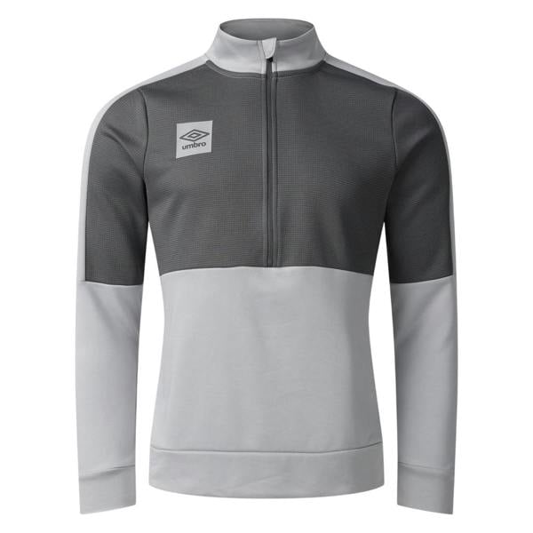 Umbro Mens Half Zip Sports Top - Quiet Shade Grey/Castle Rock