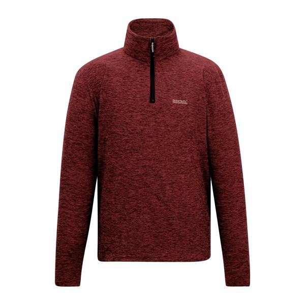 Regatta Mens Thompson Marl Half Zip Fleece Jacket - Dark Maroon
