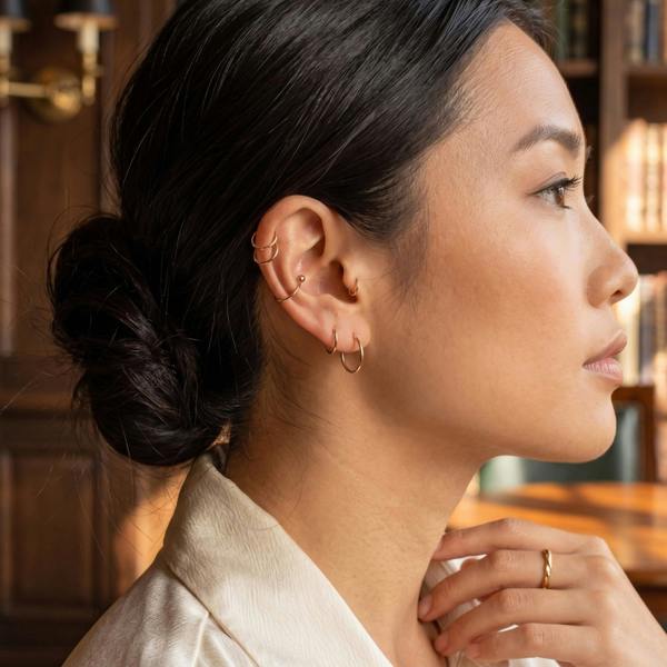Spero London 9ct Solid Gold Hoop Earrings