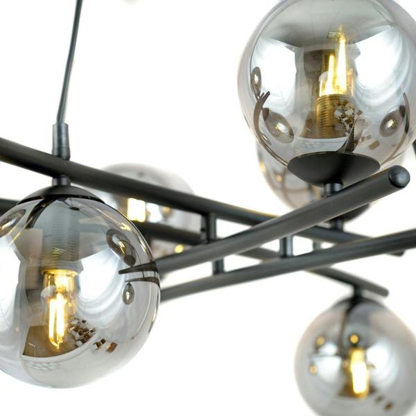 Emibig ESSA Pendant lamp 8 x E14 Black with Graphite Shade