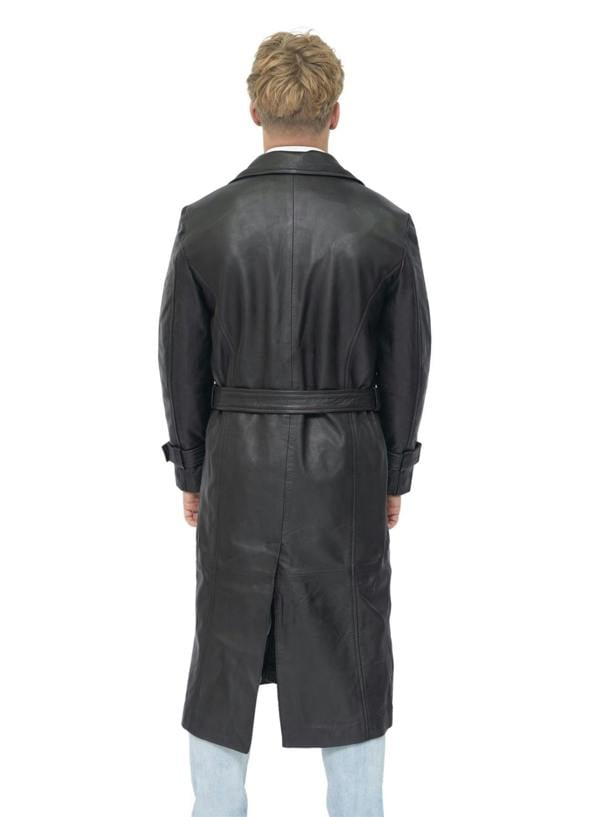 Infinity Leather Mens Leather Full Length Trench Coat-Appleton