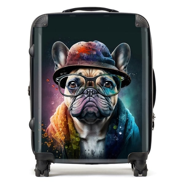 Warren Reed French Bulldog Dog Splashart Suitcase