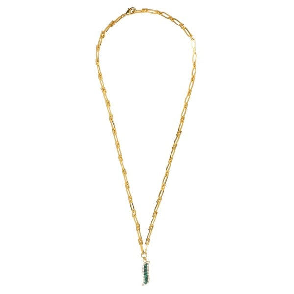 Wave Symphony Link Necklace - Malachite - Lila Rasa