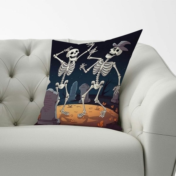 Warren Reed Skeletons Dancing Cushions