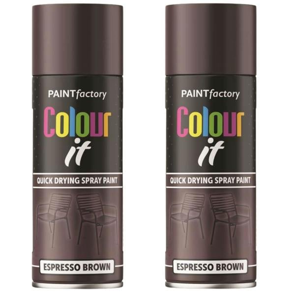 Paint Factory 2X  Espresso Brown Gloss Spray Paint 400ml