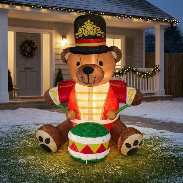 Garden Greatness Plush Teddy Drummer Inflatable Ornament