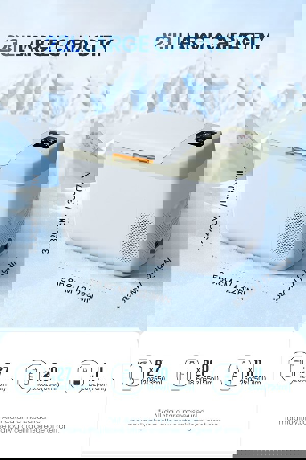 Living and Home 23L Car Fridge 45W Car Mini Fridge Car Refrigerator Portable Camping Fridge Freezer with Display Screen Green