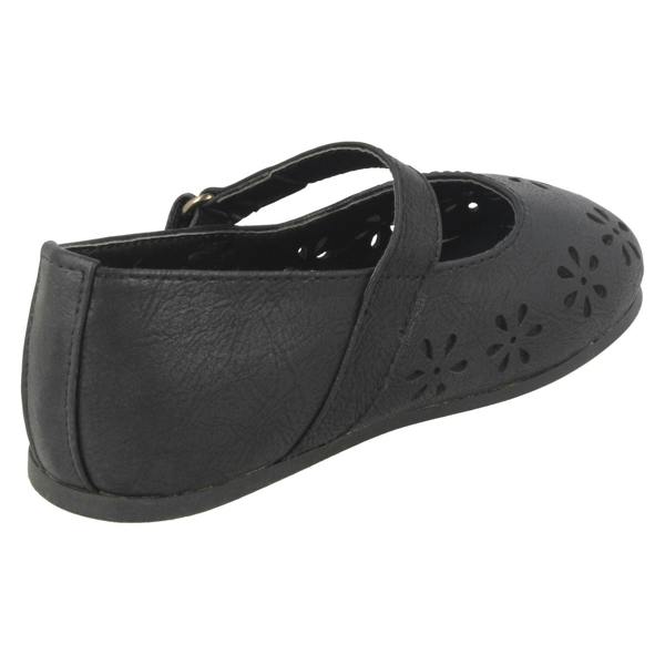 Spot On Girls Spot On Flat Ballerina Shoes with Cut Out Flower Detail