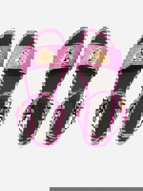 Versace Girls Medusa Heart Sandals in Pink