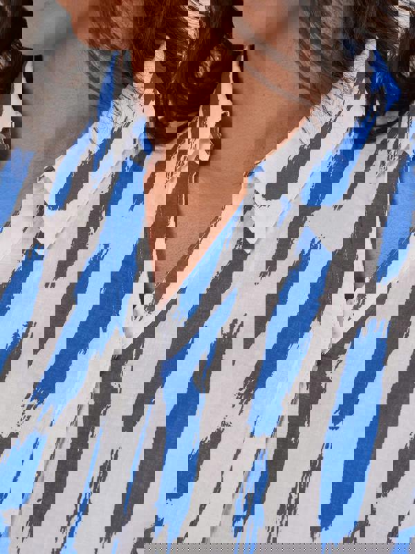 VIZ-A-VIZ Brushstroke Notch Neck Shirt