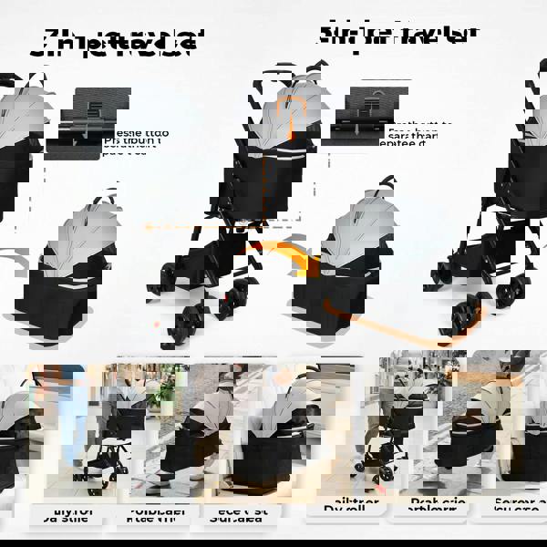 Skylos Pet Stroller Dog Cat Puppy Pram Pushchair Travel Cart Buggy Carrier