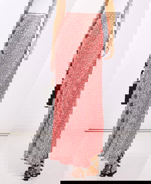 Pink Animal Satin Skirt